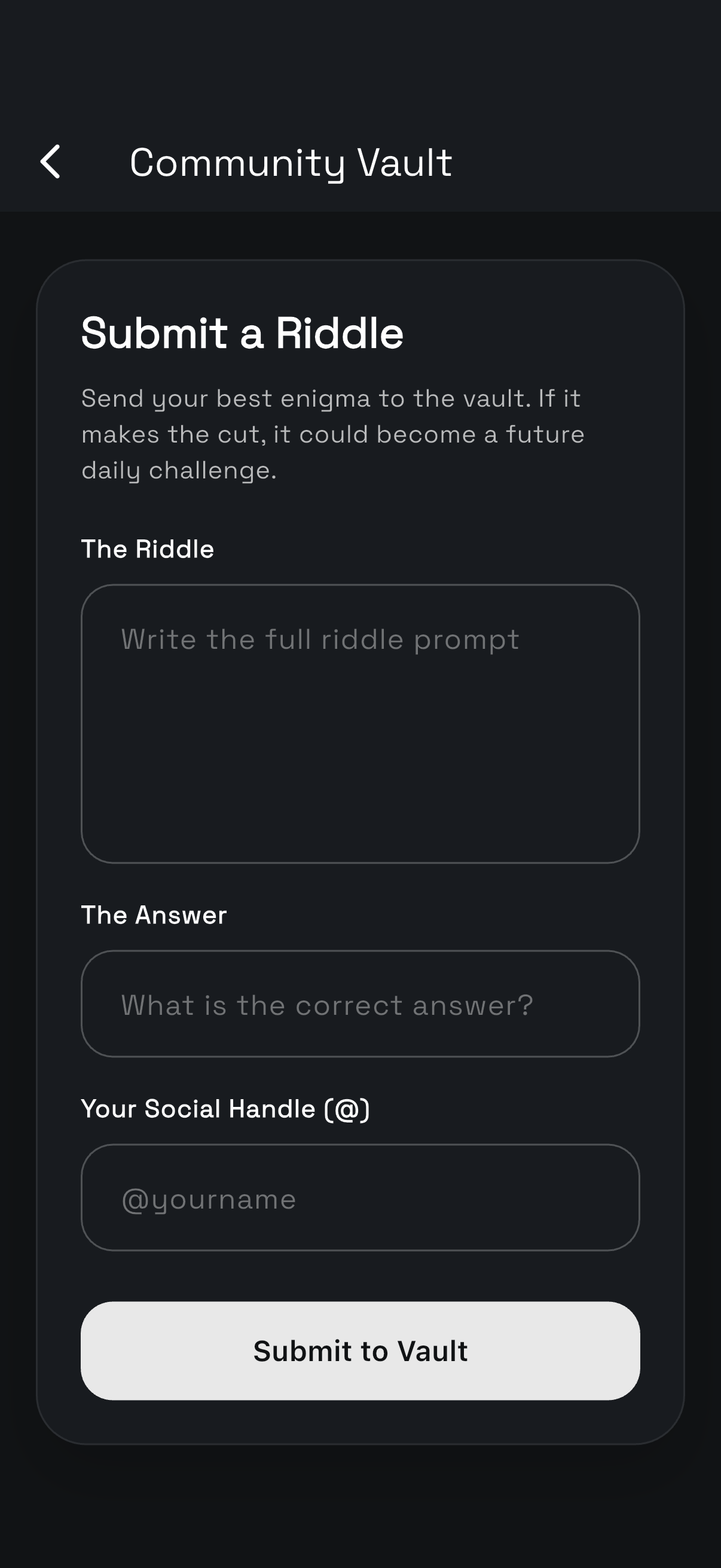 Join the Secret Society screen